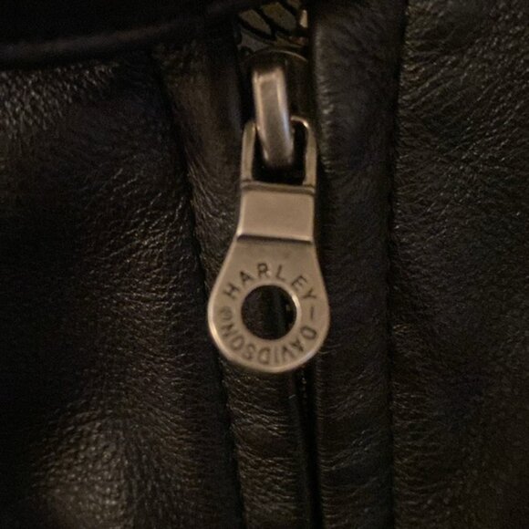 Mens Harley Davidson 3 in 1 reflective Willie G Skull Leather Jacket - Picture 10 of 14